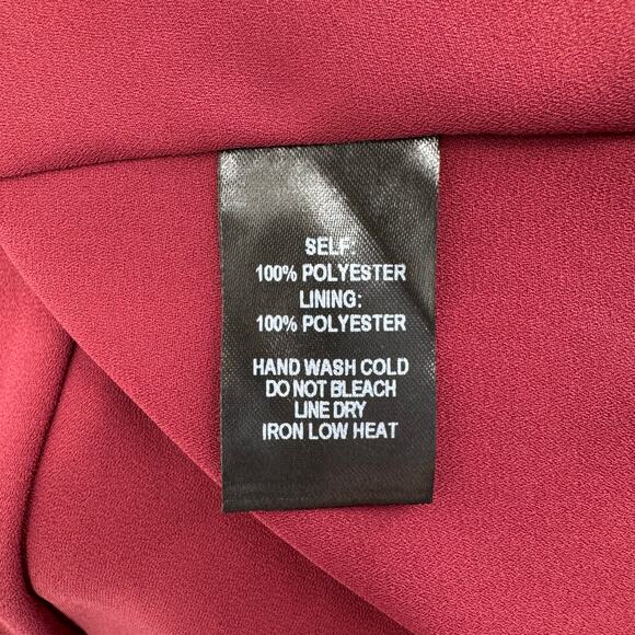 NWT Lulus Ada Lace-Up Maxi Dress Size L Burgundy Babydoll Asymmetric Ruffle Hem - Picture 15 of 16